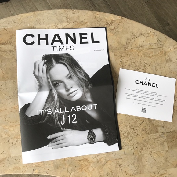 Chanel Diamond steel black watch 6” wrist J12 & Magazine  by Chanel - Picture 14 of 14